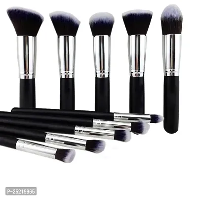 Makeup Brush Set of 10, Foundation Brush Powder Brush Eyeshadow All Brushes (Black Color)-thumb0