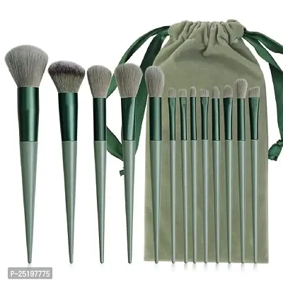 Professional Fix+ Brushes Makeup Brush Set - 13 Piece Makeup Brushes for Eyeshadow, Powder, Blush, Foundation Blending Brush Set with Portable Pouch-thumb0