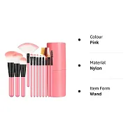 Professional Luxury Makeup Brush Set with Storage Box - 12 Piece Pink Brushes-thumb1