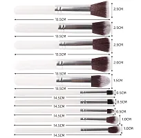 Makeup Brush Set of 10, Foundation Brush Powder Brush Eyeshadow Brushes (White)-thumb1