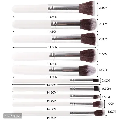 Makeup Brush Set of 10, Foundation Brush Powder Brush Eyeshadow Brushes (White)-thumb2