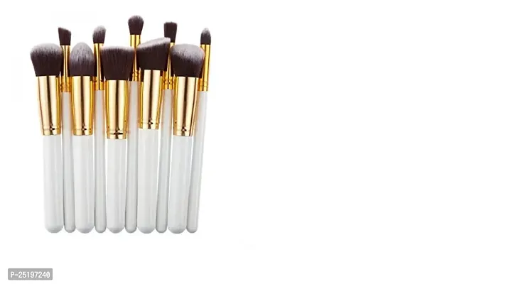 Makeup Brush Set of 10, Foundation Brush Powder Brush Eyeshadow All Brushes (White)-thumb2