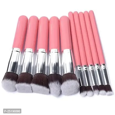 Makeup Brush Set of 10, Foundation Brush Powder Brush Eyeshadow Brushes (Pink)-thumb0