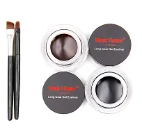 2 in 1 Music Flower Gel Eyeliner Kajal Black  Brown Waterproof  Smudge Proof, 24 Hour Long Lasting (Set of 2)-thumb1