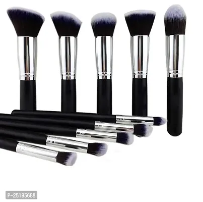 Makeup Brush Set of 10, Foundation Brush Powder Brush Eyeshadow Brushes (Black)-thumb2