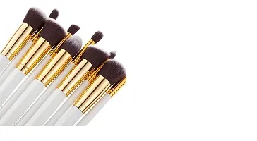 Makeup Brush Set of 10, Foundation Brush Powder Brush Eyeshadow Brushes (White Color)-thumb1