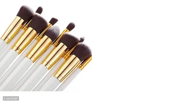 Makeup Brush Set of 10, Foundation Brush Powder Brush Eyeshadow Brushes (White Color)-thumb2