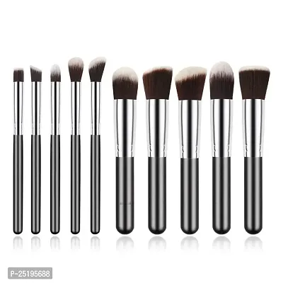 Makeup Brush Set of 10, Foundation Brush Powder Brush Eyeshadow Brushes (Black)-thumb0