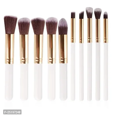 Makeup Brush Set of 10, Foundation Brush Powder Brush Eyeshadow All Brushes (White)