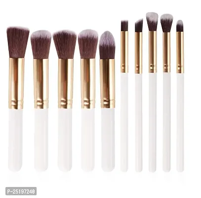 Makeup Brush Set of 10, Foundation Brush Powder Brush Eyeshadow All Brushes (White)-thumb0