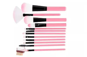 Professional Luxury Makeup Brush Set with Storage Box - 12 Piece Pink Brushes for Girls-thumb1