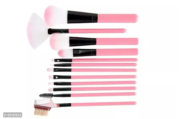 Professional Luxury Makeup Brush Set with Storage Box - 12 Piece Pink Brushes for Girls-thumb2