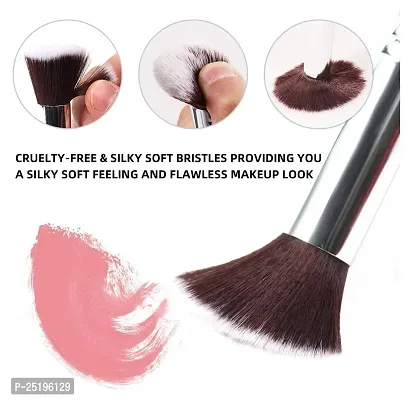 Makeup Brush Set of 10, Foundation Brush Powder Brush Eyeshadow Brushes (White)-thumb4