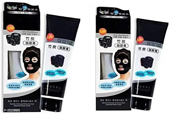 Charcoal Oil Control Anti-Acne Deep Cleansing Blackhead Remover Black Cream Peel Off Mask Pack of 2