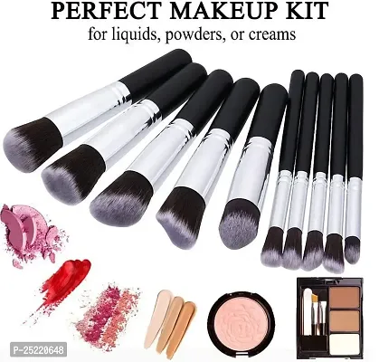 Makeup Brush Set of 10, Foundation Brush Powder Brush Eyeshadow Brushes (Blackk Color)-thumb2