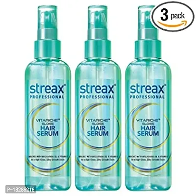 Streax Professional Hair Serum For Women Men Vitamin E For Gorgeous Shiny Hair Helps In Everyday Styling Adds Shine To Hair 100 Ml Pack Of 3 Pcs Hair Care Hair Serum-thumb0