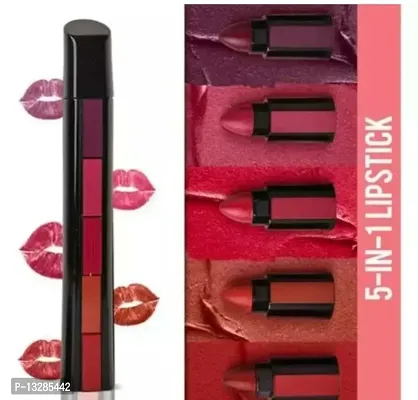 Fashion Colour 5 in 1 Matte Red Lipstick, Waterproof and Long Lasting, 7.5g-thumb0