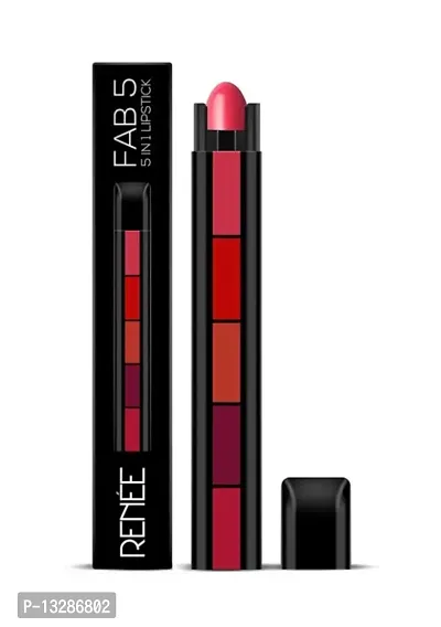 Fashion Colour 5 in 1 Matte Red Lipstick, Waterproof and Long Lasting, 7.5g