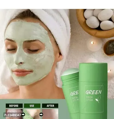 Green Tea Mask Stick for Face Purifying Blackhead Remove for Men and Women Anti-Acne Oil Control Stick Mask-thumb0