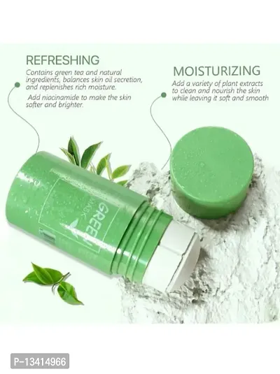 Green Tea Mask Stick for Face Purifying Blackhead Remove for Men and Women Anti-Acne Oil Control Stick Mask