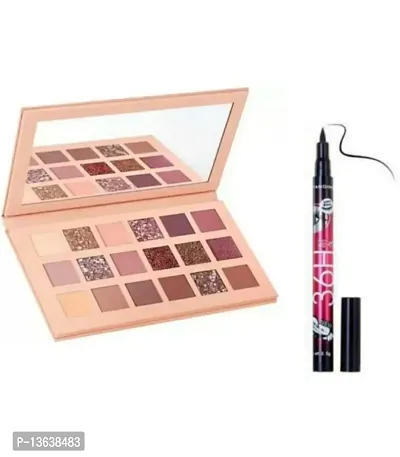 The Nude Palette (18 Shades) Eyeshadow Palette + 36H Pencil Eyeliner 1Pcs