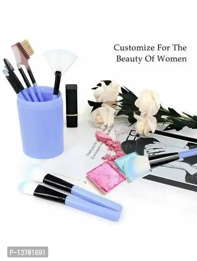 Professional 12 Piece of Blue Make-up Brushes with container