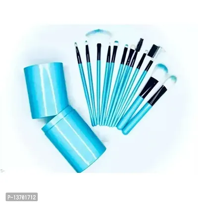 Professional 12 Piece of Blue Make-up Brushes with container