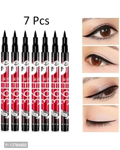 36H Pencil Liquid Waterproof Eyeliner (Black) (pack of 7) Matte Finish