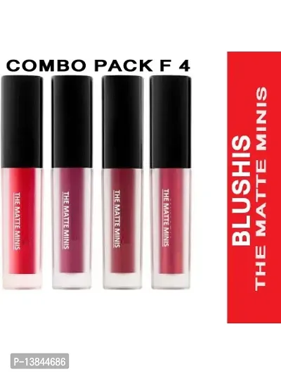 Groovs Mini Lipsticks Combo Pack of 4 Shades Liquid Matte Lipstick Set, Red Edition