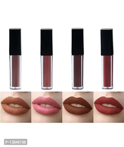 Groovs Mini Lipsticks Combo Pack of 4 Shades Liquid Matte Lipstick Set, Nude Edition