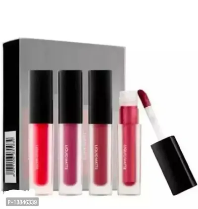 Groovs Mini Lipsticks Combo Pack of 4 Shades Liquid Matte Lipstick Set, Red Edition