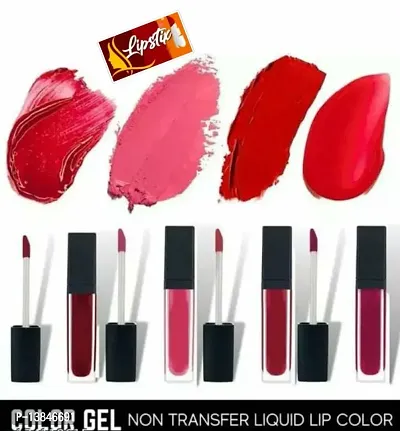 Groovs Mini Lipsticks Combo Pack of 4 Shades Liquid Matte Lipstick Set, Red Edition-thumb0