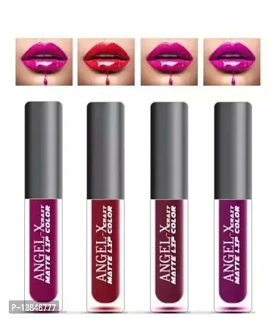 Groovs Mini Lipsticks Combo Pack of 4 Shades Liquid Matte Lipstick Set, Red Edition