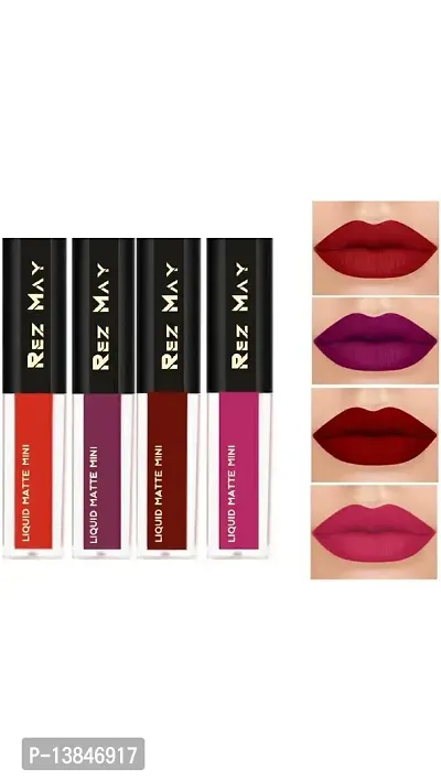 Groovs Mini Lipsticks Combo Pack of 4 Shades Liquid Matte Lipstick Set, Red Edition-thumb0