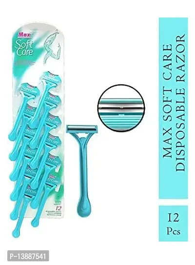 Max Soft Care Disposable Razor 12 Pcs/Set Men and Women Travel Body Hair Remover.