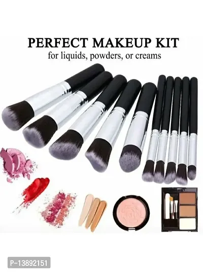 Professional Makeup Brushes | Set of 10 Pcs | Black Color