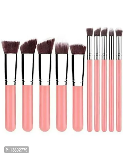 Professional Makeup Brushes | Set of 10 Pcs | Pink Color