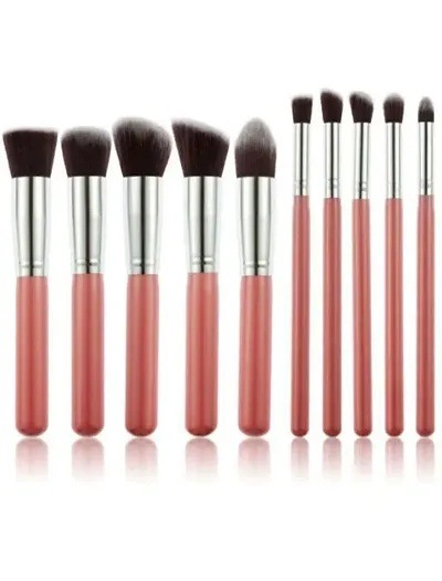 Gugzy 10 pcs Premium Cosmetic Kabuki Makeup Brush Set Foundation Blending Blush Eyeliner Face Powder Brush Makeup Brush Kit