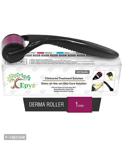 Derma Roller 540 Titanium Micro-Needles for Skin Care I Hair  Beard Growth I Anti-aging I Acne Scars Removal I Men  Women.-thumb0