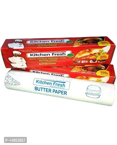 Food Wrapping Butter Paper | Wrap Roti, bakery items, burgers, pizza etc. | Non Sticky | Microwave Safe | Refrigerable | 100% Hygienic (Pack of 2 pcs)-thumb0