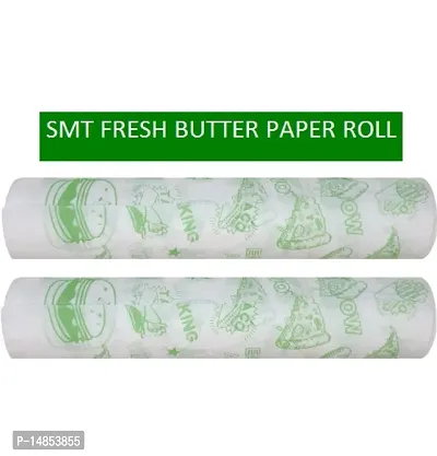 Food Wrapping Butter Paper | Wrap Roti, bakery items, burgers, pizza etc. | Non Sticky | Microwave Safe | Refrigerable | 100% Hygienic (Pack of 2 pcs)-thumb0