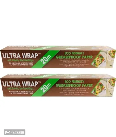 Food Wrapping Butter Paper | Wrap Roti, bakery items, burgers, pizza etc. | Non Sticky | Microwave Safe | Refrigerable | 100% Hygienic (Pack of 2 pcs)