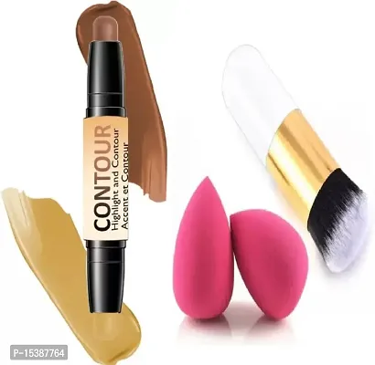 Professional Contour Kit + Makeup Foundation Brush + Beauty Puff 2Pcs