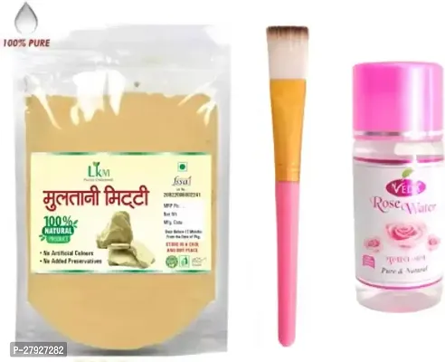 100% Pure Multani Mitti Powder (Fuller's Earth) Skin Face Clays  (3 Items in the set)