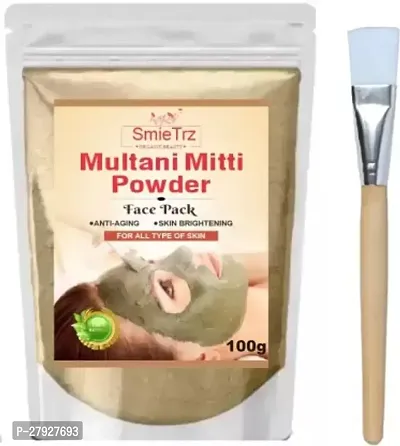 100% Pure Natural Multani Mitti Powder 100g  Brush-thumb0