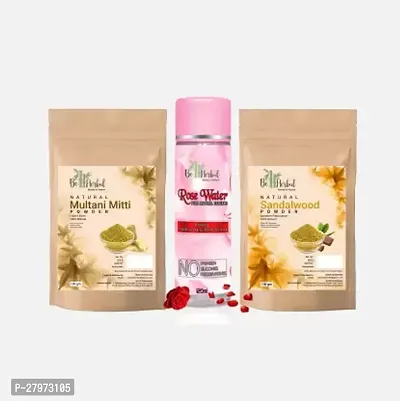 100g+100g  powder+Rose water_120ml+Multani mitti1 combo FaceSkin 100% Natural(320gm)-thumb0