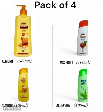 ALMONDS , ALOEAVERA , MIX FRUIT BODY LOTION ,( 500ML , 100ML , 100ML, 20ML )