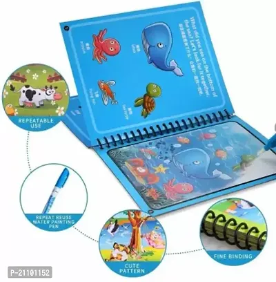 Magic Water Drawing Book, Reusable Coloring Book Drawing Board Toys For Kids(pack of 1)-thumb2