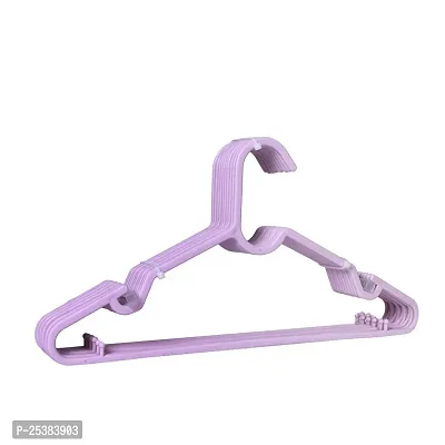 Plastic Cloth Hanger 6 PCS, Cloth Hanger for Drying Clothes, Dual Use for Hanging in Wardrobe, Durable PP Material Light Purple