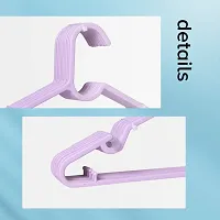 Plastic Cloth Hanger 6 PCS, Cloth Hanger for Drying Clothes, Dual Use for Hanging in Wardrobe, Durable PP Material Light Purple-thumb1
